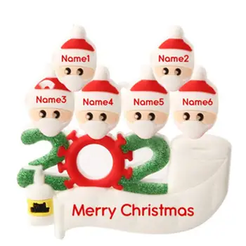 

2020 DIY Quarantine Christmas Tree Decoration Santa Claus Quarantine Hanging Ornament Pendants Santa Claus Ornament