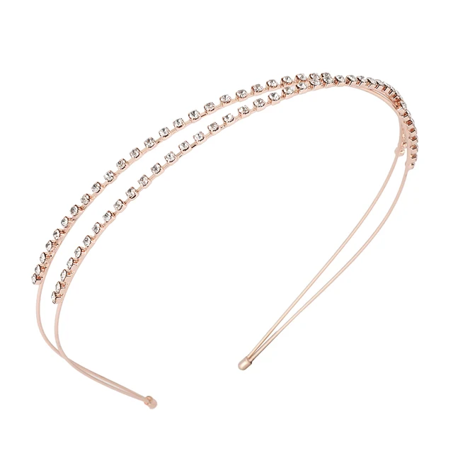 MOLANS Crystal Headband For Women Butterfly Double Hairband Moon Star Inlaid Rhinestone Hair Bands Hair Accessories Light Grey