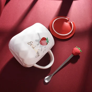 

3D Ceramic Mug Cute Pumpkin Cups Coffee Cartoon Children Home Morning Cup Milk Mugs with Lid and Spoon Creative Christmas W