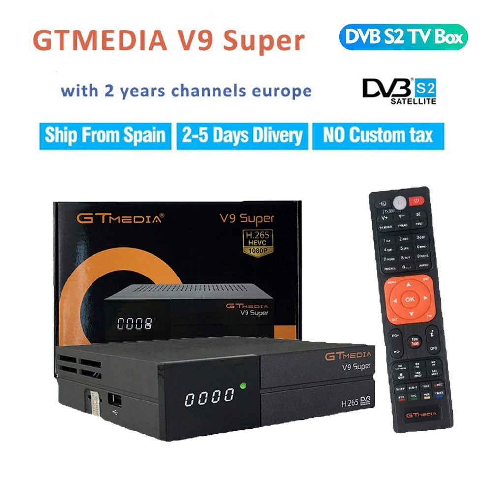 

Original genuine 1 year free European 7 clines server + GTmedia V7S HD TV satellite receiver +1 USB WIF device DVB-S2 USB tv box