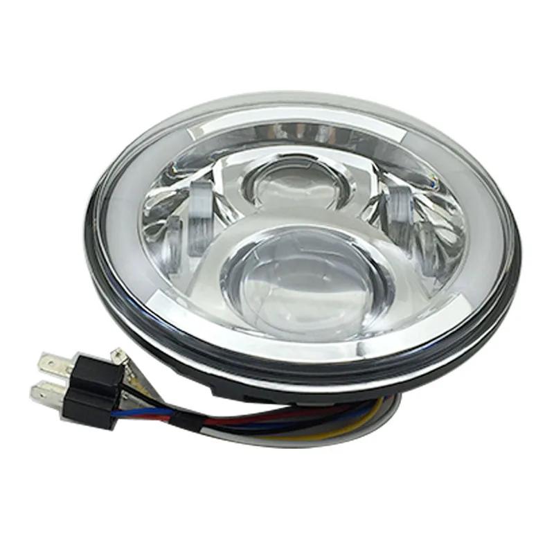 Suporte de Farol de Led para Motocicleta Acessórios para Motocicleta Polegadas com Revestimento Farol de Lâmpada para Harley Anel de 7 Alta - Baixa Luz Led 7 '' 50w h4 8 acessórios para motocicleta, 7 polegadas, com revestimento,