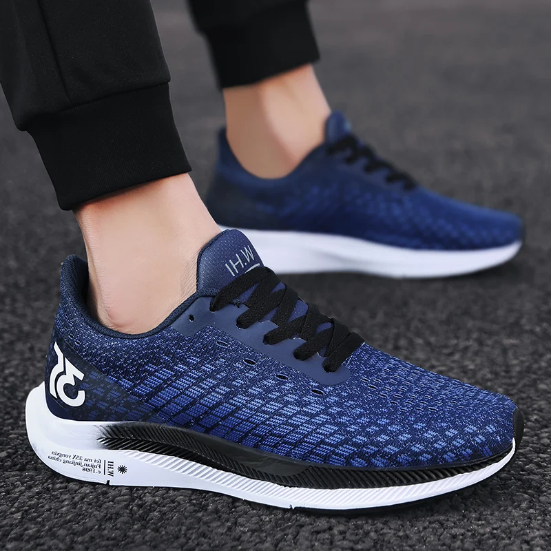Spring Summer Men Running Shoes Light Weight Lace Up Men Sport Shoes Outdoor Walking Sneakers Men Gym trainers Big Size Footwear