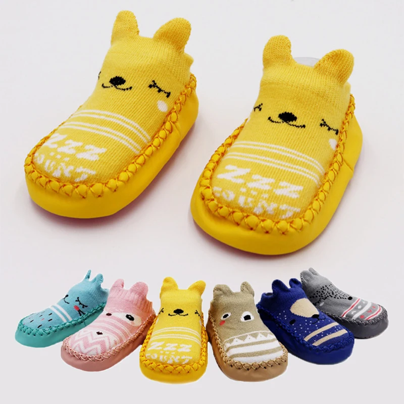 

2019 Newborn Spring Autumn Winter Infant Cute Funny Socks Anti Slip Baby Boy Socks With Rubber Soles Baby Girl Cute Socks