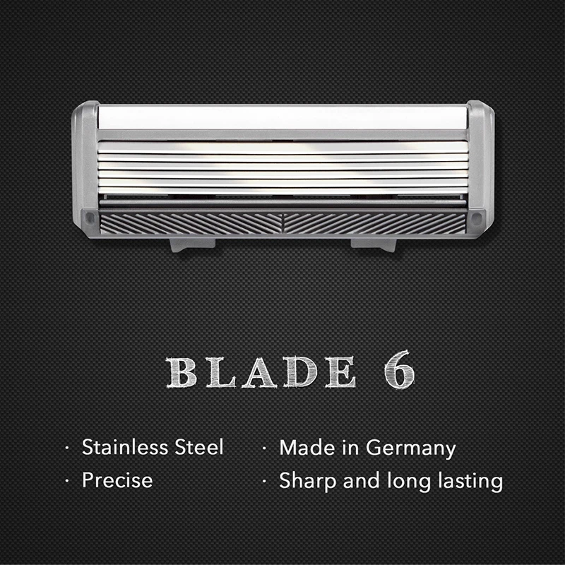 Black Spider 6 Blade Man Manual Razor manual shaving razor blade razor blades safety razor manual shaver razor shaver mini razor fit Quattro Titanium(1 Handle, 2pc Germany X6 Blade) Qshave