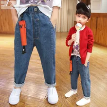 Г. Осенние джинсовые брюки для мальчиков с гусеничным принтом детские штаны большие повседневные штаны с ворсом на осень и зиму