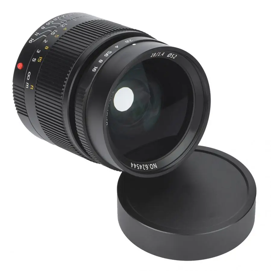 7artisans 28 мм F1.4 объектив с большой диафрагмой ручной фокус широкоугольный объектив для Leica M Mount сплав черный