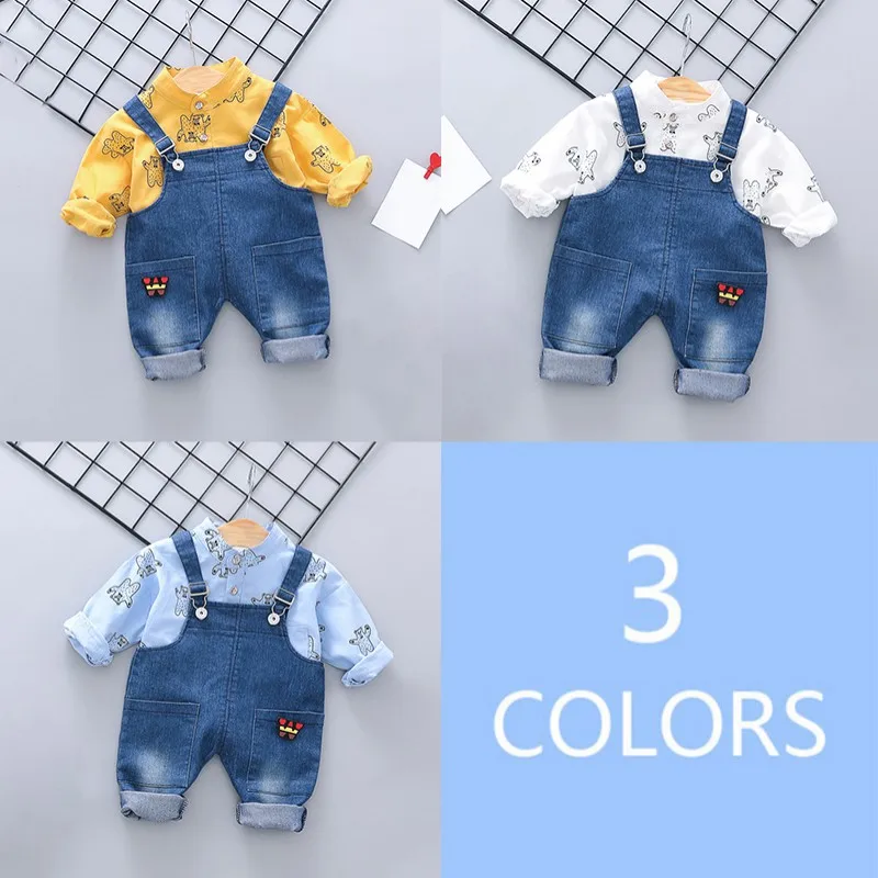 Bebes Одежда для новорожденных из хлопка футболка с джинсовым комбинезоном одежда для маленьких мальчиков летняя детская одежда