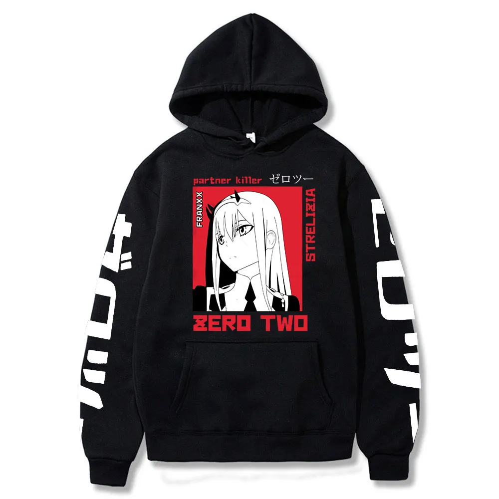 

2021 New Kawaii Anime Darling In The Franxx Men Women Unisex Hoodies Sweatshirts Zero Two Hoodie Autumn Winter Harajuku Pullover