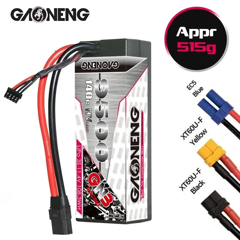 GNB GAONENG 9500 мАч 3S 11 4 в 140C твердый корпус LiPo LiHV батарея XT90 Разъем для 1:8 1/8