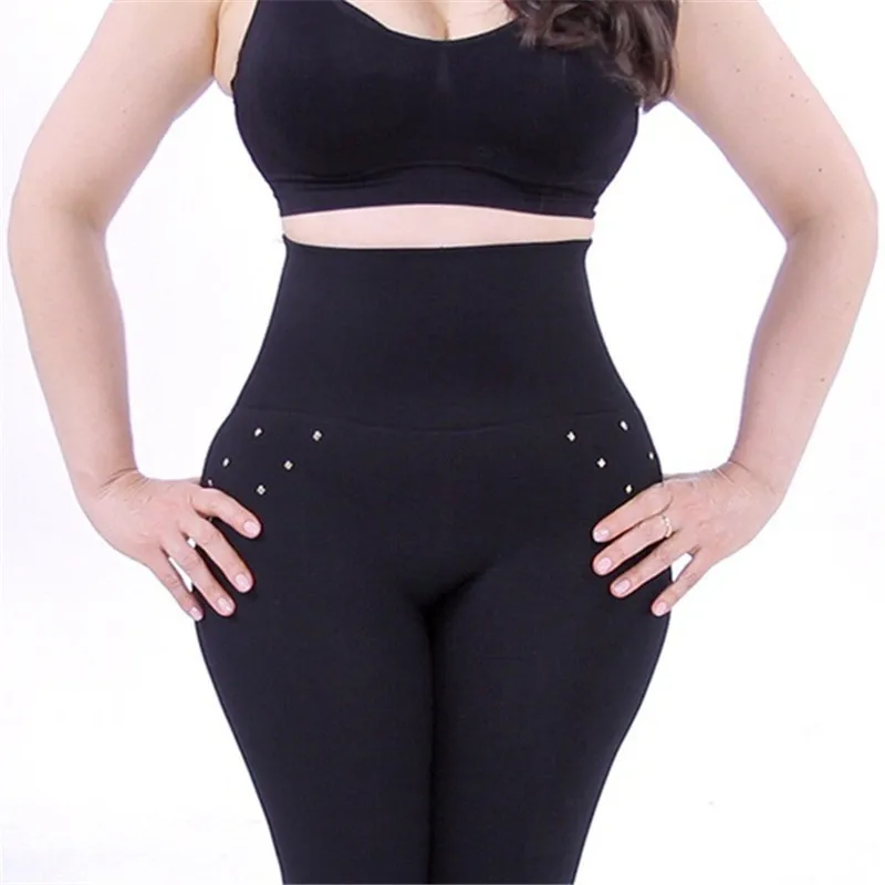 High Waist Women Workout Push Up Leggings Yoga Pants Elastic Drilling Zipper Button Black Fitness Jogging Gym Sexy Trousers