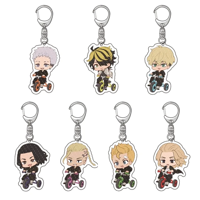 7Pcs Tokyo Revengers Anime Keychain Key Chain Manjiro Ken Takemichi Hinata Atsushi Chibi Kawaii Bag Pendants Great Cosplay Gifts