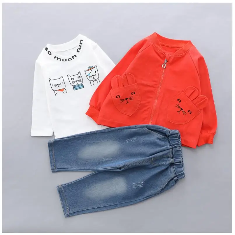 Autumn Baby Boys Clothing Sets Toddler Infant Clothes Suits Cartoon Coat T Shirt Pants Children Kids Costume Suit
