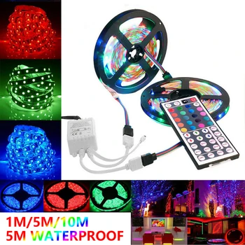 

RGB LED Light Strip with Remote Control 1M 5M 10M String Light 3528 SMD LED Light DC12V Flood Light Holiday Decoration Lighting