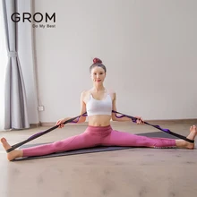 Регулируемые многофункциональные ремни для йоги с 8 петлями, тянущийся пояс для пилатеса, пояс для балета, упражнений на растяжение