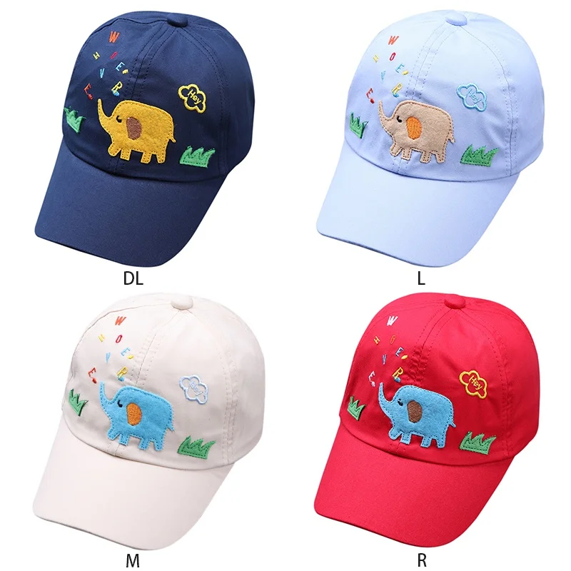 New Cartoon Elephant Embroidery Cloth Baby Sunshade Cap Baby Baseball Cap Children's Duck Tongue 0-2Y Cap