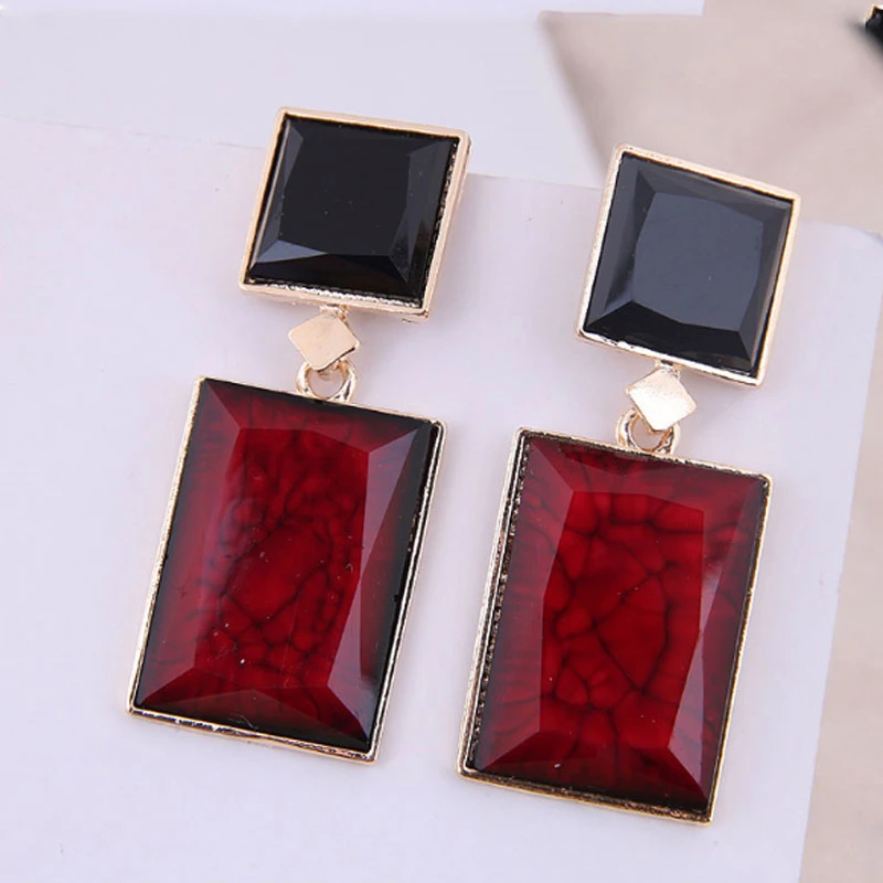 

Vintage Women Earrings Fashion Ethnic Geomentric Square Aretes De Mujer Statement Dangle Drop Earring Ladies Punk Ear Jewelry