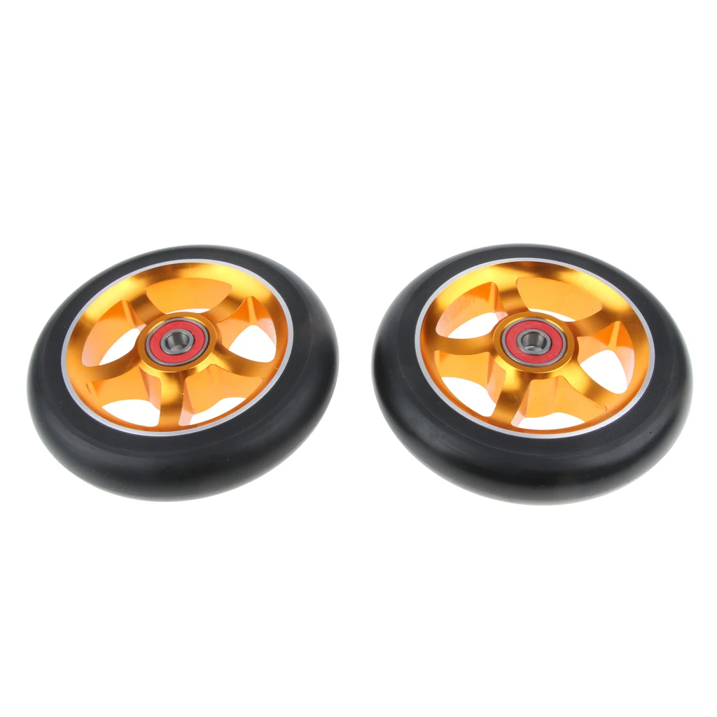 2pcs 110mm Pro Stunt Scooter Replacement Wheels with ABEC-9 Bearings