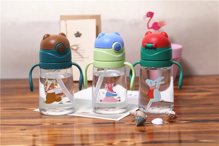 Мультяшные милые соломенные бутылки для воды герметичные детские бутылки для питьевой воды детские Студенческие Детские посуда для напитков BPA бесплатно