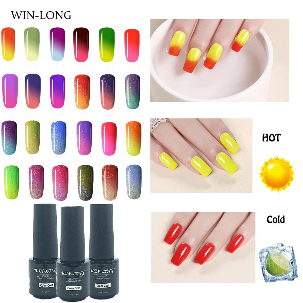 

WIN-LONG Gel Nail Polish Color Changing Gel Polish UV Soak Temperature Color Change Nail Gel Polish Nail Art Kit Nail Color Gel