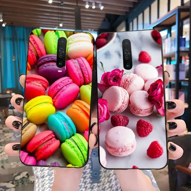 CUTEWANAN Десерт Мороженое Макарон еда ТПУ Черный телефон чехол для Redmi Note 9 8 8A 8T 7 6 6A 5 5A
