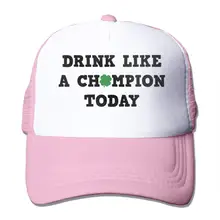 Пейте как чемпион сегодня сетчатая Бейсболка унисекс в стиле водителя грузовика шапки розовый