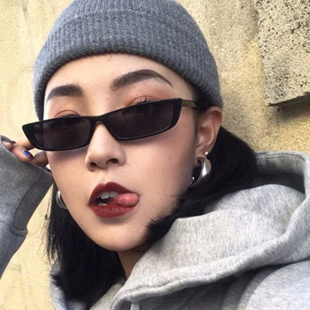 

Vintage Small Frame Rectangle Sunglasses Retro Women Brand Designer Narrow Sun Glasses Men Square UV400 Eyewear