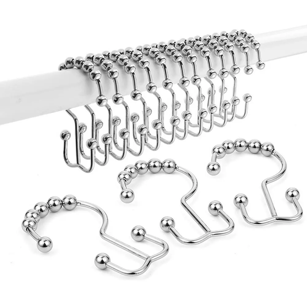 New Version Rings for Bathroom Set of 12 Shower Curtain Hooks Rust-Resistant Metal Double Roller Glide Oil Rubbed Bronze New Version Rings for Bathroom Set of 12 Shower Curtain Hooks Rust-Resistant Metal Double Roller Glide Oil Rubbed Bronze