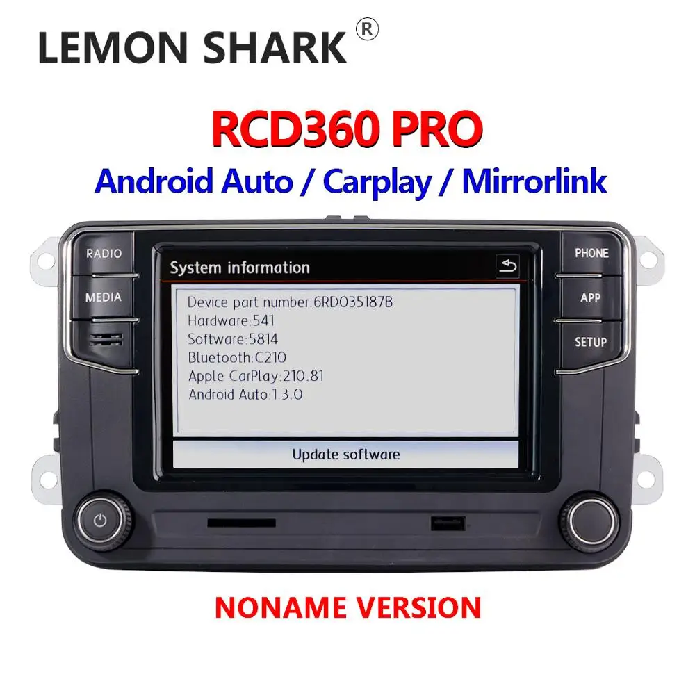 Android Auto RCD360 PRO Carplay Car Radio NONAME New RCD330 MIB Radio For VW Golf 5 6 Jetta MK5 MK6 Tiguan CC Polo Passat B5 B6