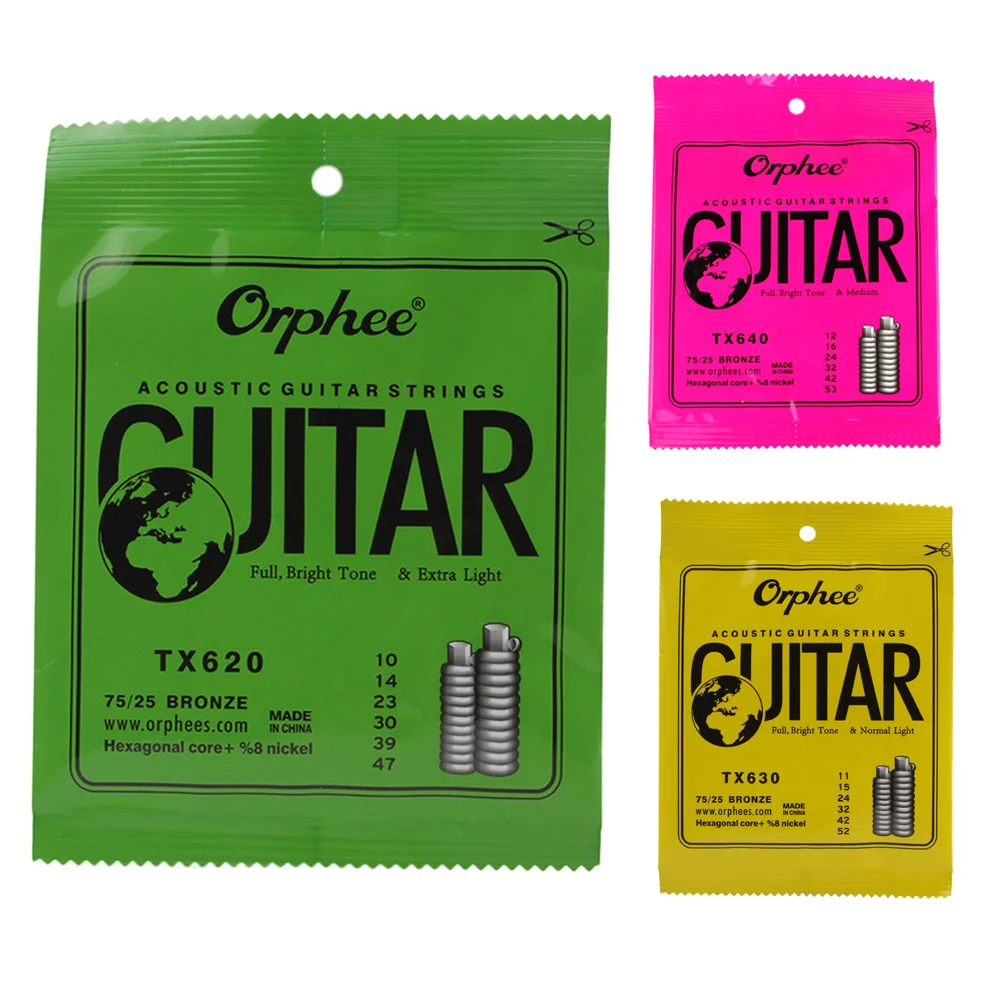 Orphee 6 шт./компл. акустическая гитара шестигранный сердечник + 8% никель бронзовый
