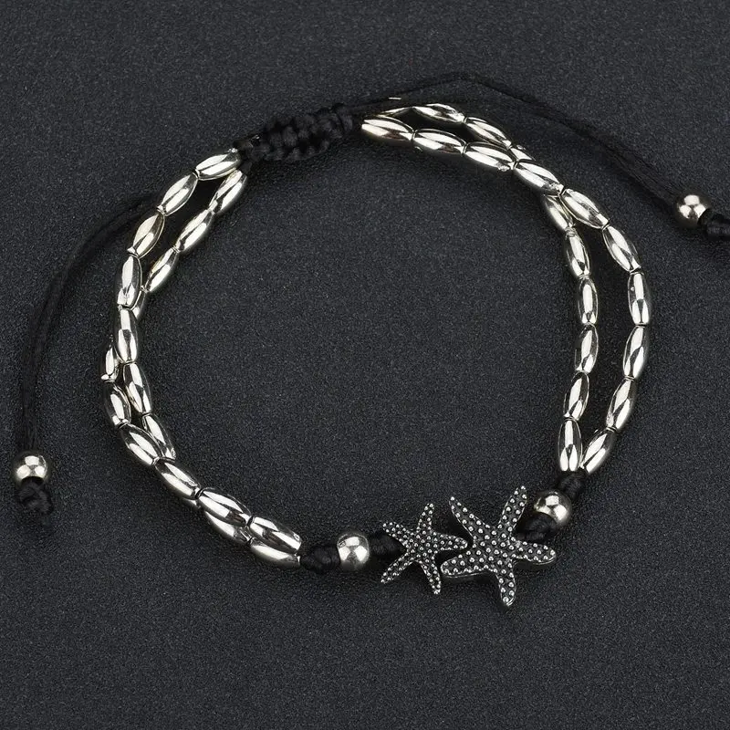 

Europe And America New Style Nation Retro Starfish Rune Om Yoga Pendant Anklet Nation-Style Anklet