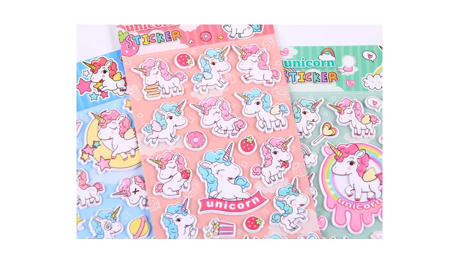 1pcs/lot Kawaii Stationery Stickers Unicorn foam Decorative Mobile Stickers Scrapbooking DIY Craft Stickers