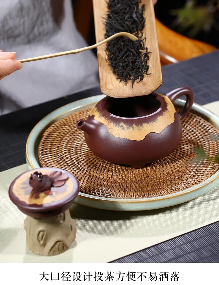 Yixing Zisha чайник знаменитый ручной работы чайный набор кунг-фу Hong Yun Dang Tou JingZhou Shipiao горшок Золотая рыбка меняющий цвет чайный горшок