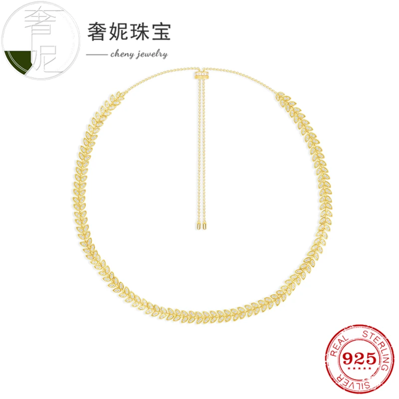 

cheny fit s925 sterling silver necklace luxury design gold color wedding anniversary party decoration for womens wife girlfriend