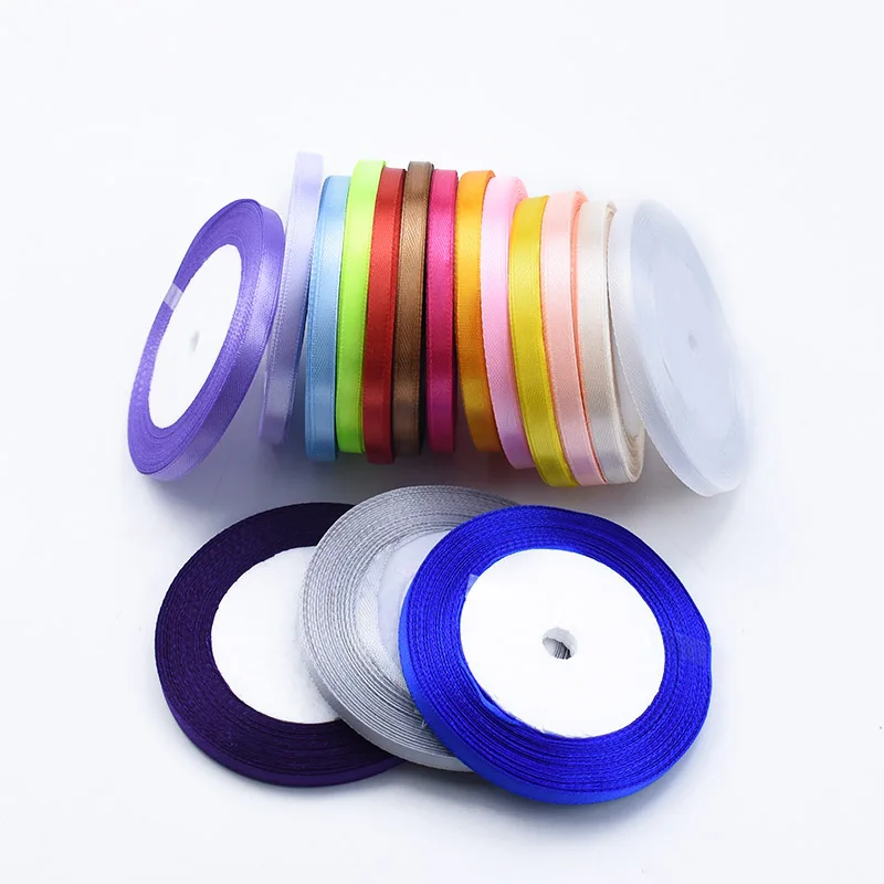 

25 yards 6MM Silk Ribbon Party festive supplies home decor DIY christmas gifts candy box wedding bridal accessories clearance