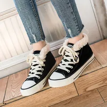 Женская парусиновая обувь с высоким берцем; обувь на шнуровке; сезон весна-зима-осень; размера плюс; BHD2