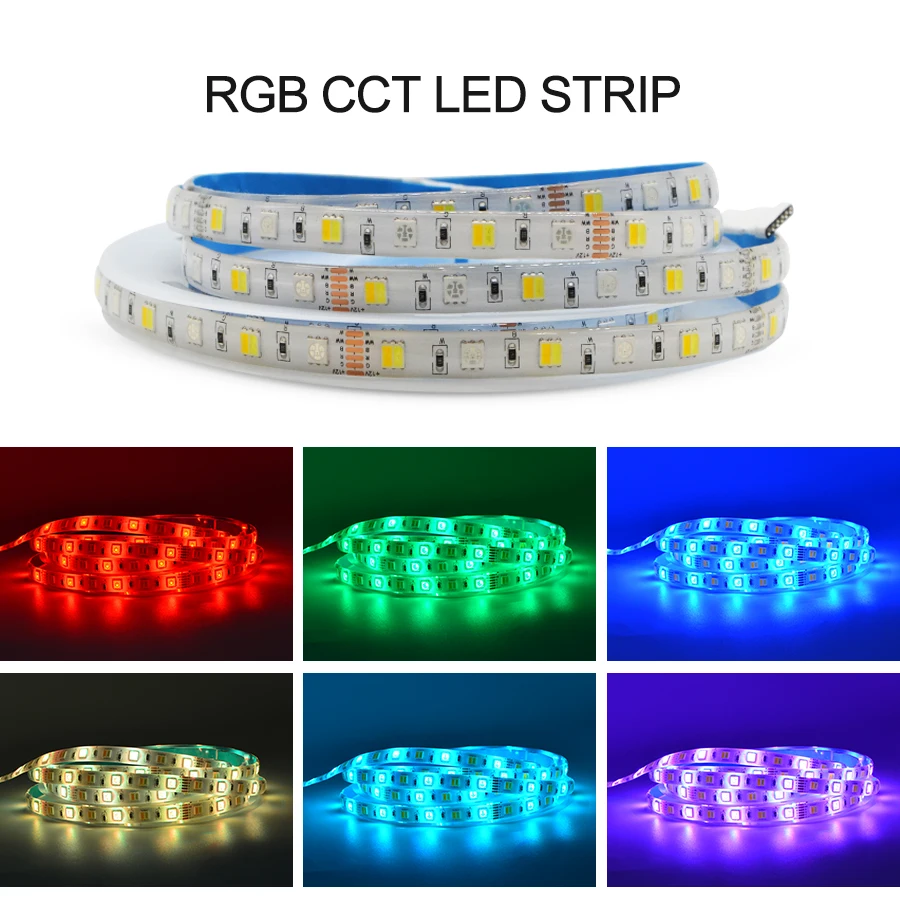 Светодиодный 5050 SMD светодиодные полосы светильник RGBCCT, CCT ультра-гибкий светодиодный Спальня Кухня Гостиная Детская комната Светильник, украшенное мозаикой из драгоценных камней, 12V и 24V