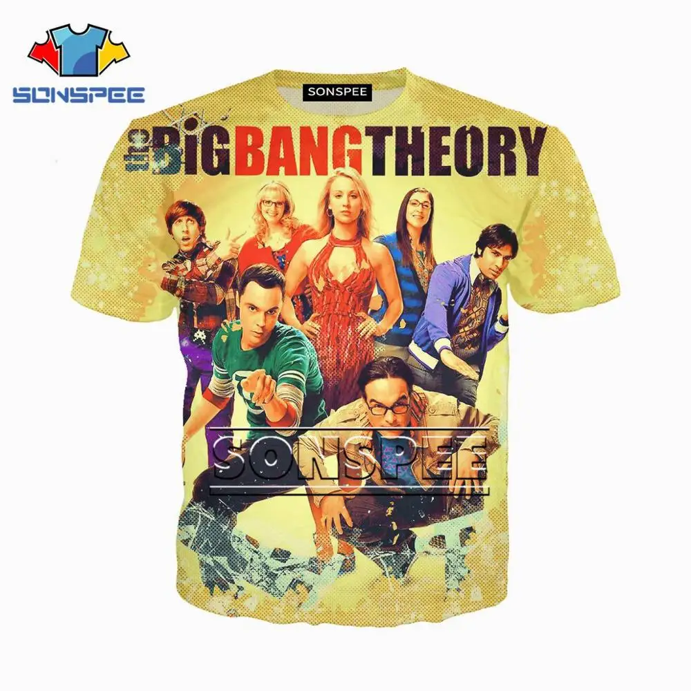 1 SONSPEE The Big Bang Theory Funny3D Футболка с принтом для мужчин и женщин, унисекс, горячая Распродажа, модные хип-хоп футболки, уличная одежда для отдыха, XK38 - Цвет: 1