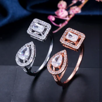 

2020 Women Jewelry Female Fashion Adjustable Female Engagement Rings wedding Stone Rings Party Rings for Women gift