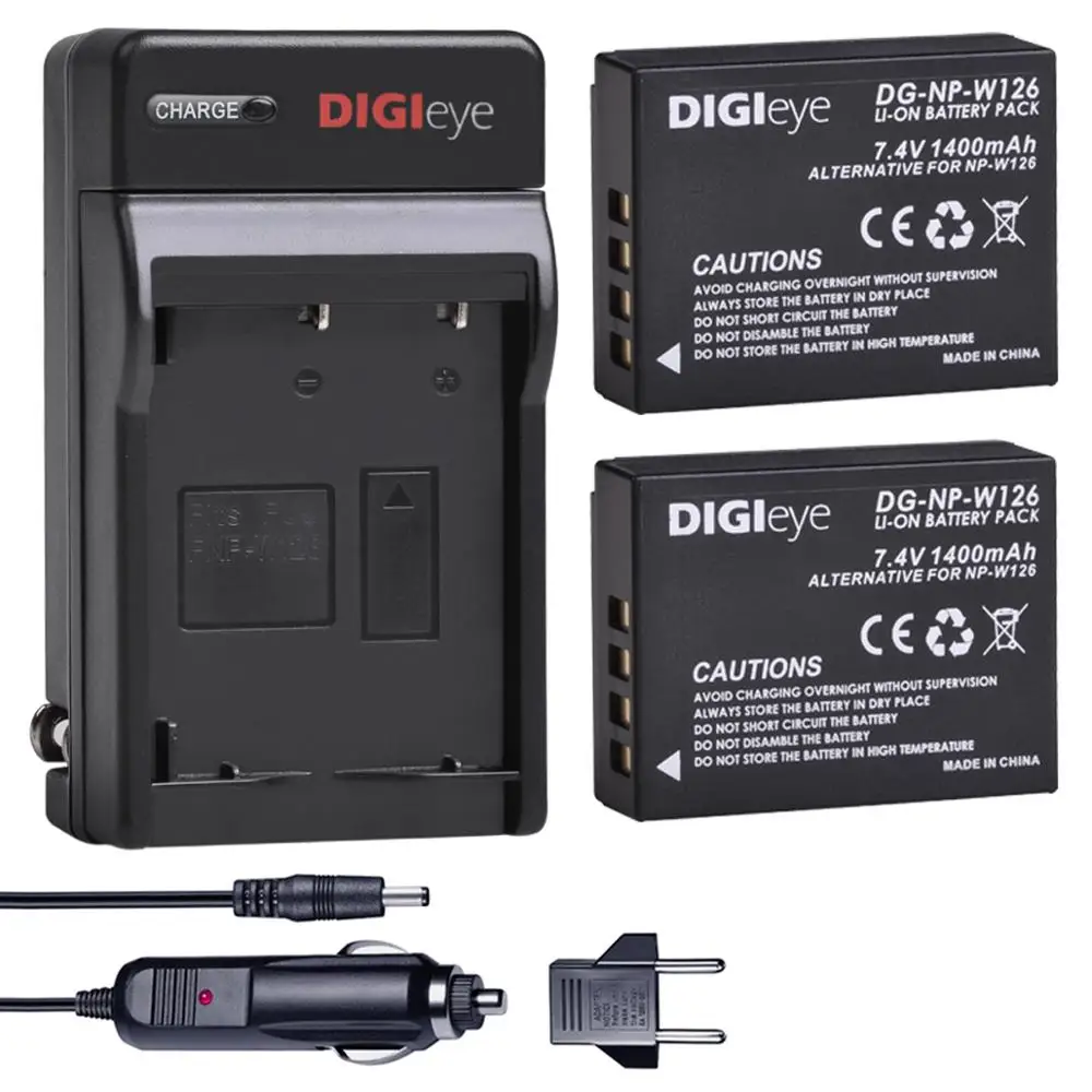 Kit Caricabatterie + Batteria Np-W126S Per Fujifilm Finepix Hs30Exr Hs50Exr X-A1 X-A3 X-E1 X-M1 X-T2 X-T10 X-Pro1 X-Pro2