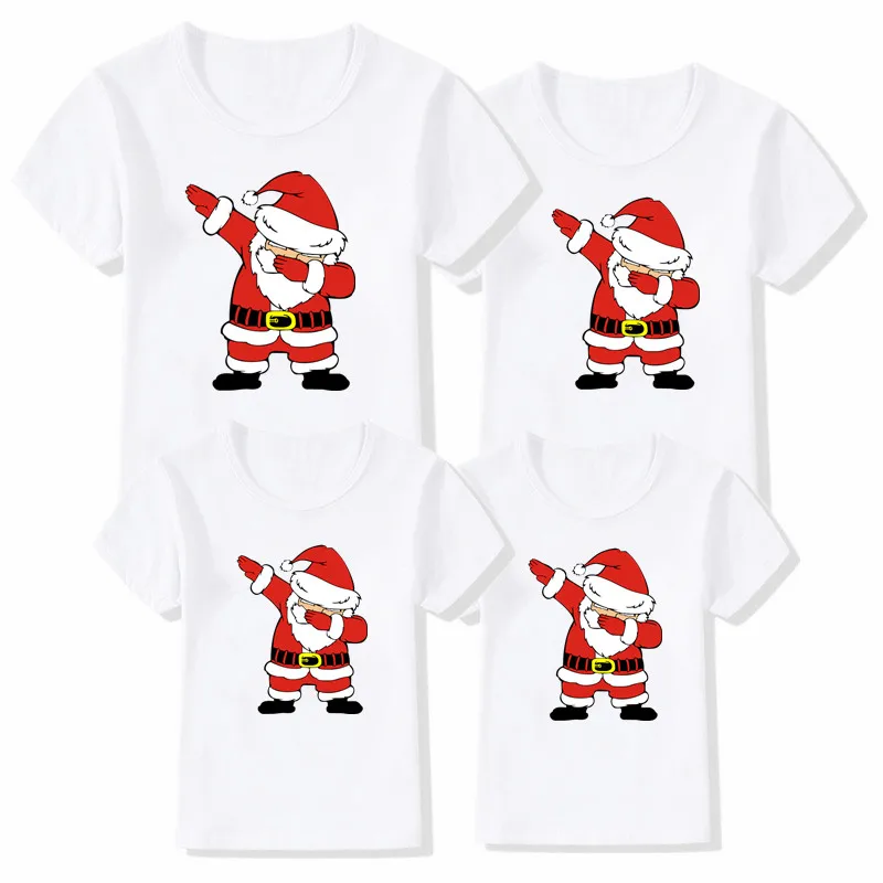 thumbnail image 5 of Divertida camiseta navideña familiar con estampado de Papá Noel, trajes navideños familiares, camisa a juego de manga corta para madre, padre e hijo, 5 of 5