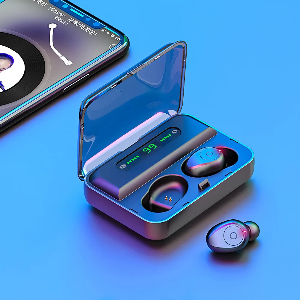 LED Display TWS Wireless Earphone Bluetooth V5 0 Headsets Earbuds Charging Case Holder For Samsung A10 iPhone 11 Pro Universal
