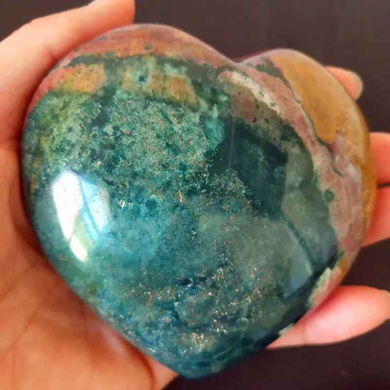Натуральный морской яшма морской камень сердце кристалл камень образец минерала Кристалл Стон
