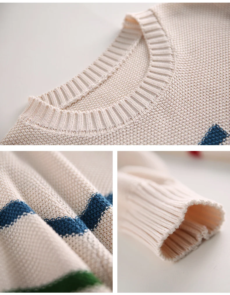 Women's Sweater Loose Autumn Winter 2019 Sweater Fashion Long Sleeve Base Coat Pullover Color Matching Leisure Knitted Women's Sweater Loose Autumn Winter 2019 Sweater Fashion Long Sleeve Base Coat Pullover Color Matching Leisure Knitted
