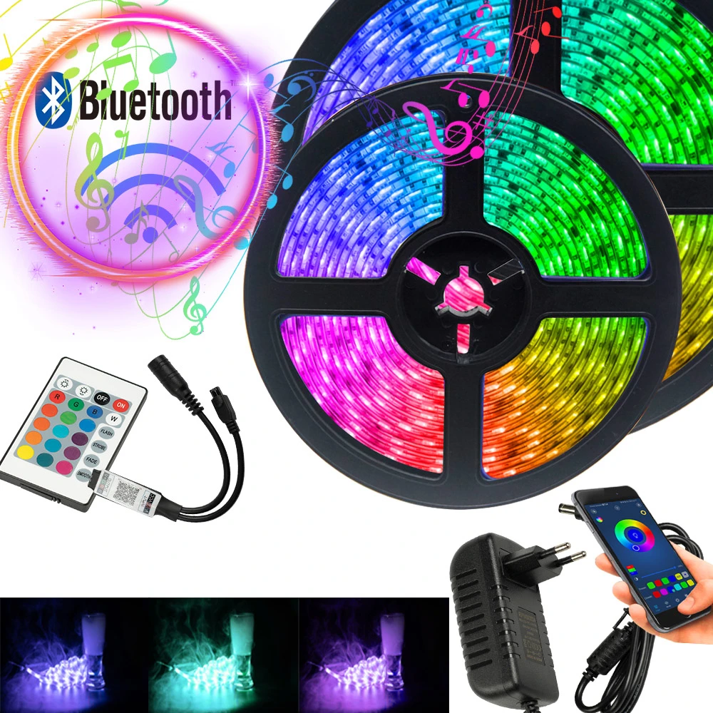 Светодиодный свет гибкая лента Bluetooth ТВ DC RGB 5050 5 м 7 10 15 20 без Водонепроницаемый