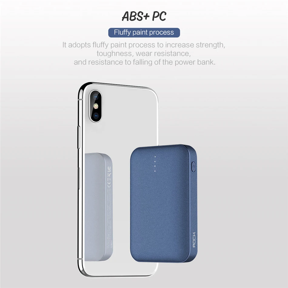 ROCK Mini 10000 мАч портативное ультратонкое полимерное зарядное устройство для iPhone 11 Pro XR Xiaomi MI9 huawei P30 mate 30
