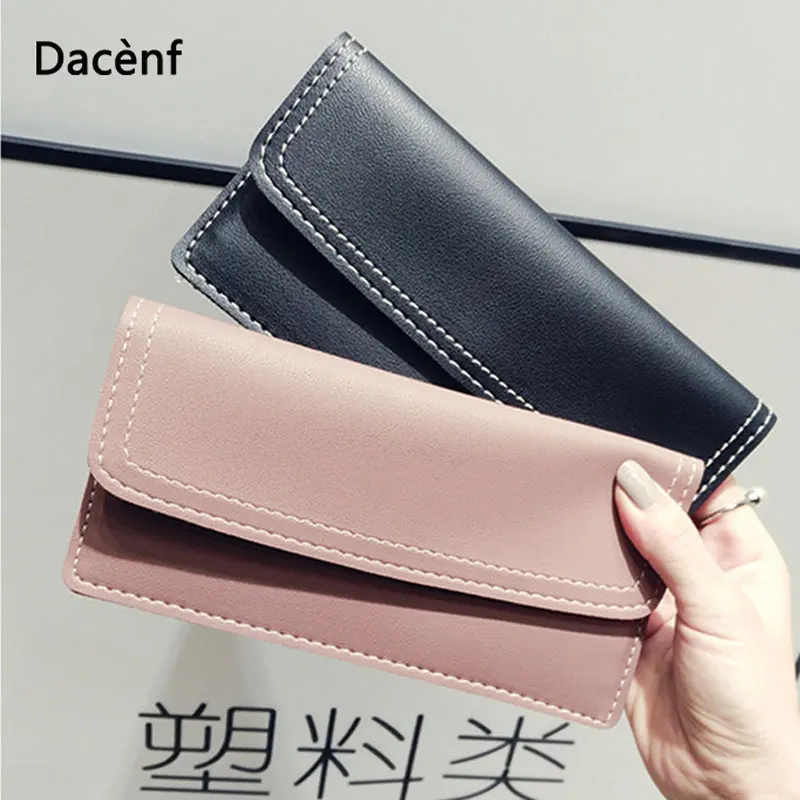 

2020 summer new wallet female long section simple soft leather buckle zipper clutch bag ladies wallet