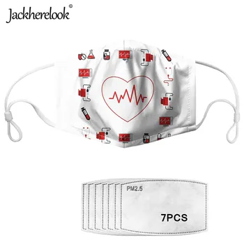 

Jackherelook 2020 Nurse Heart Brand Mask with 7 Filter Reusable Dustproof Women/Men/Kids Soft Mouth Mask for Face Mouth Covers