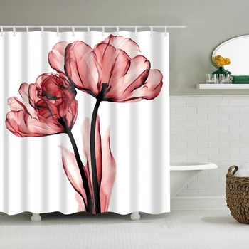 

Bathroom Shower Curtain Digital Print Waterproof Print Polyester Shower Window Curtain with 12 Hooks 165*180