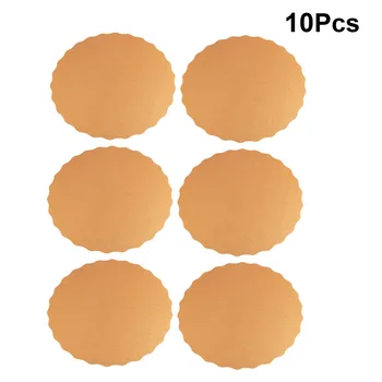 

10pcs Golden and Silver Double-sided Cake Holder Round Thick Paper Cake Tray Reusable Dessert Boards (6inch)