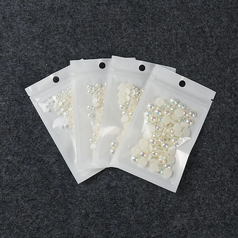 AB Ivory Half Pearl Mixed Size from 1.5mm To 10mm DIY Craft ABS Resin Flatback Half round imitation pearls For Phone Decoration imitation pearl beads abs beads resin beads